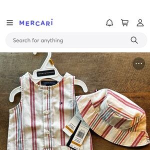 Tommy Hilfiger Kids Striped Hat and Outfit - Red and White